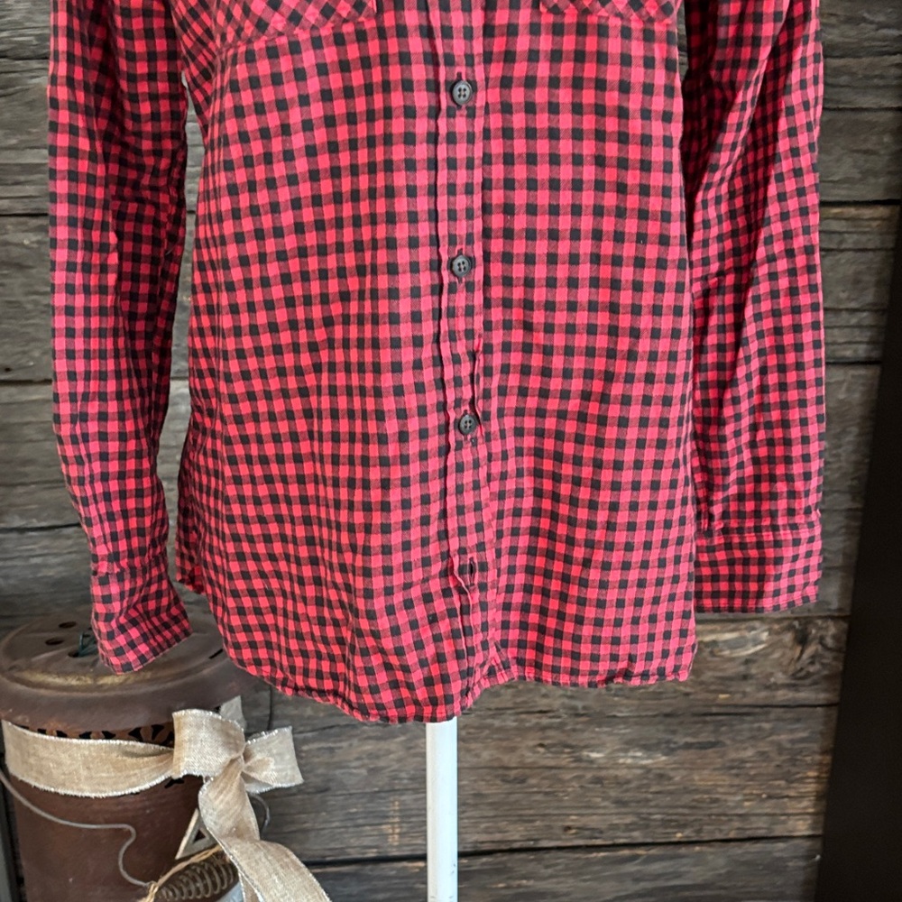 J. Crew Red and Black Checkered Button-Down Shirt - Picture 5 of 10